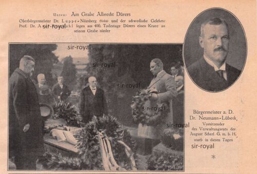 Hermann Luppe & Axel Romdahl sulla tomba di Dürer - GSA Neumann Lubecca - 1928 ~ 20 x 13 cm - Foto 1 di 1