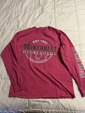 Pink T-shirt Women's Medium Large Long Sleeve Rainforest Cafe San Antonio