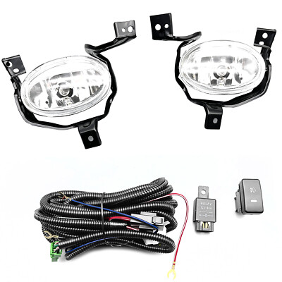 For 2010 2011 Honda CR-V CRV Clear Front Bumper Fog Lights Lamp w/Switch Kit