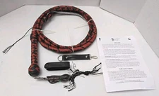 Indiana Jones Bullwhip Genuine Cow Leather Wrap 6 Feet Long Bull Whip Red Black 
