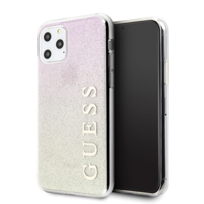 Guess iPhone 12 Pro Max Gradient Glitter Hülle Case Cover gold pink