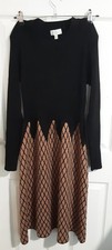 Stella Morgan Black Printed Jumper Dress Size 12 Long Sleeve Knee Length