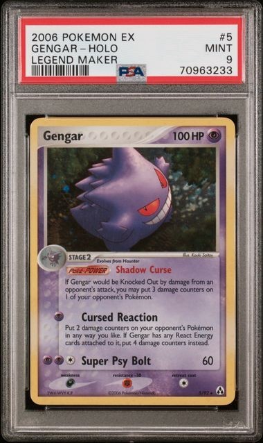 PSA 9 Gengar 5/92 EX Legend Maker Pokemon Card Holo MINT | eBay