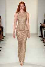 $450 Adrianna Papell Sleeveless Beaded Peplum Dress In Shell Pink sz 2 MOB Prom 