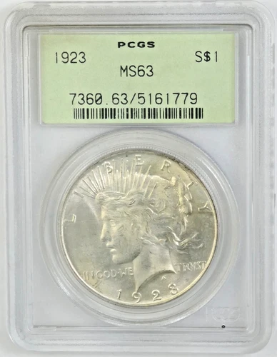 1923 Peace Silver Dollar MS63 PCGS