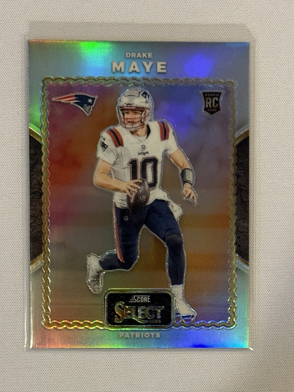 2024 Panini Select - Score Select Throwback Drake Maye #22 Silver Prizm (RC)