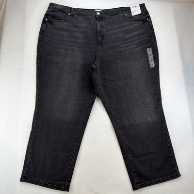 SONOMA Jeans High Rise Straight Leg Women's Size 28W Black Wash 48  Waist NWT