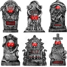 Outdoor Halloween Decorations Graveyard Tombstones: 6Pcs Large Halloween
