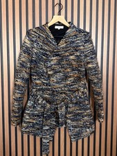 IRO Sweater 38 / M Womens Multicolor Tweed Wool Blend Jacket Belted