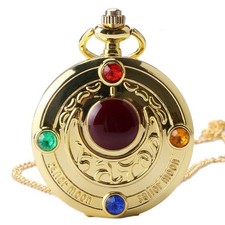 YISUYA Sailor Moon Pocket Watch Necklace Stainless Steel Pendant New