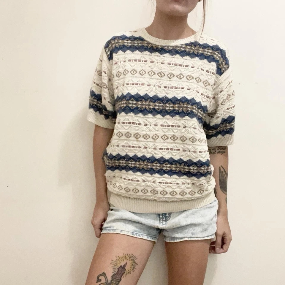 Camisa vintage años 70 cottagecore manga corta Foto 3 de 4