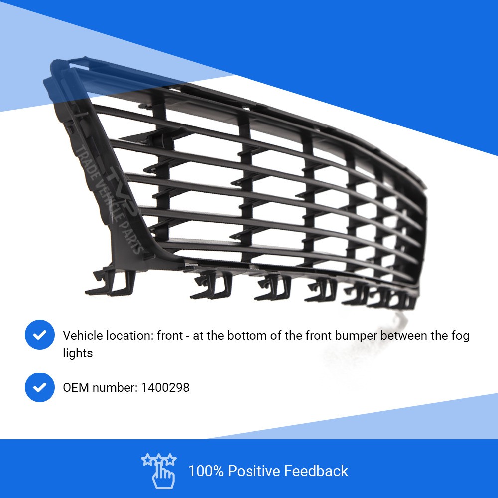 Fits Vauxhall Corsa C 2001-2006 Front Bumper Lower Centre Grille Black