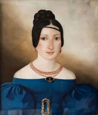 Woman Portrait Jewellery Biedermeier Unknown Framed Original Pastel Circa 1840