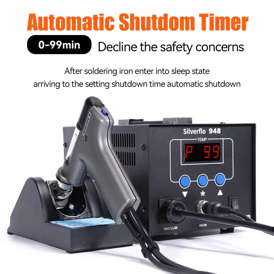 Silverflo 948 Rework Station Desoldering Station with Tin Suction Pump Tool - Image 2 of 4