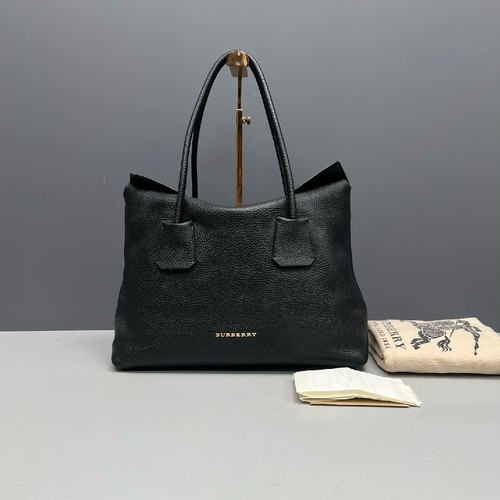 BURBERRY Baynard Medium Black Leather Tote Shoulder Bag