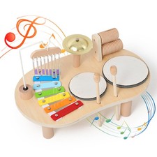 Promise Baby Musical Instruments, Wooden Percussion Instruments for Kids Drum...