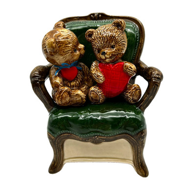Otagiri Music Box Love Makes the World Go Round Bears on Chair
