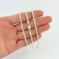 VFK 925 Sterling Silver Italian Spiga Wheat Chain – Premium Classic Jewelry