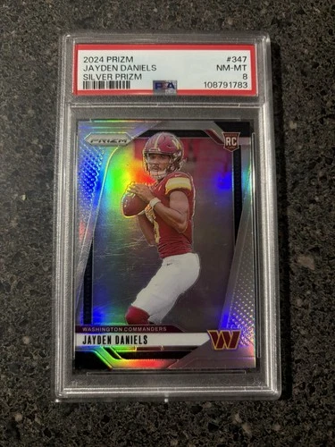 2024 Prizm Silver Jayden Daniels PSA 8 347 RC
