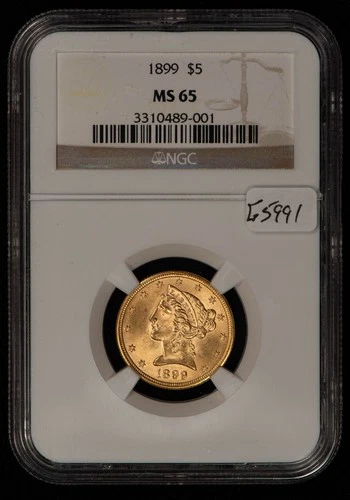 1899 G$5 Liberty Head Gold Half Eagle - NGC MS 65 - SKU-G5991