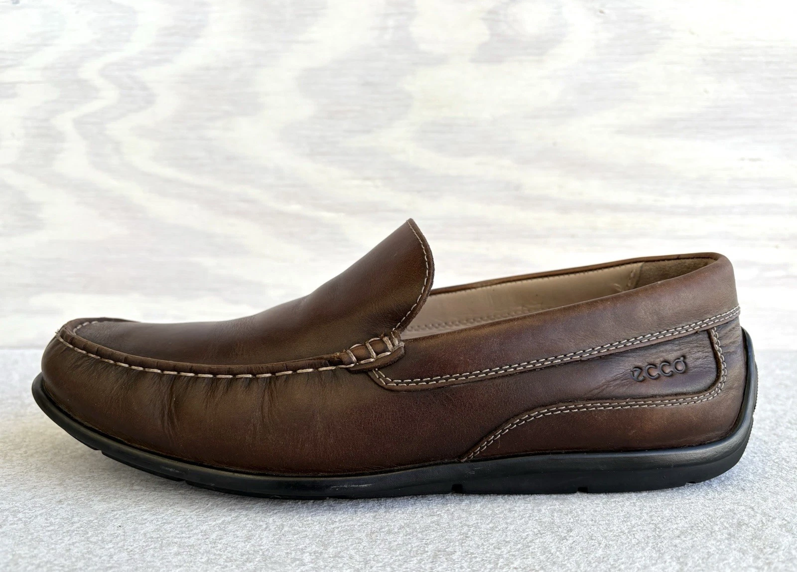 Mocassino Mocassino ECCO Caffè Pelle Marrone Classico Comfort Guida Taglia EU 43 US 9 9 5