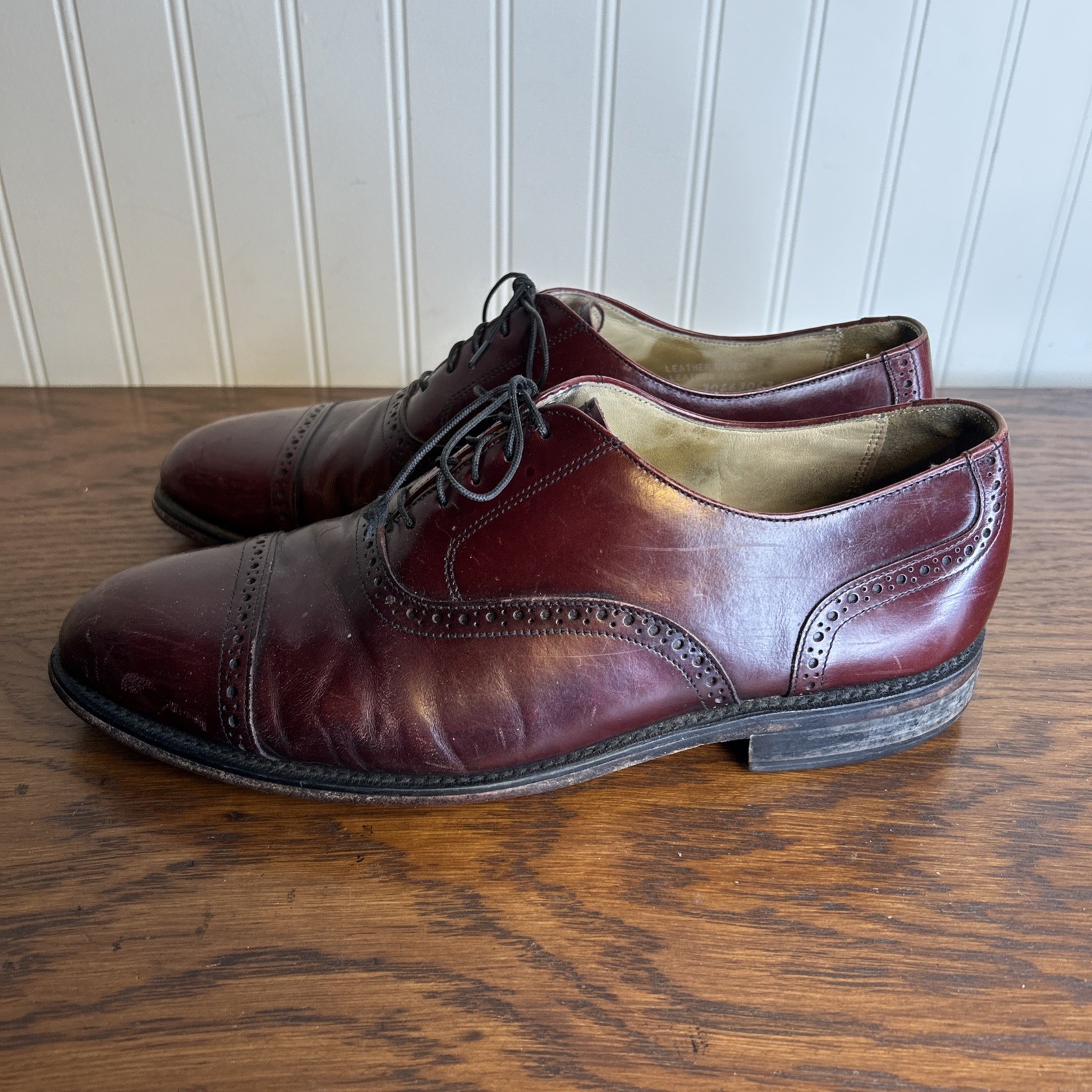 Bostonian Impression Men’s Cap Toe Oxford Shoes Size 10 EEE Nicely Broken In! image 3