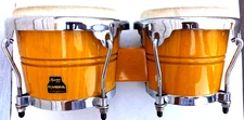 Authentic MEINL Marathon Series Wood Percussion Bongos Amber Gold Finish 7" & 8"