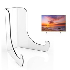 Flat Back Acrylic Plate Display Stand, 6 Inch 2PC Clear Acrylic Display Holde...