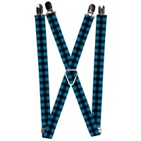 `Suspenders - 1.0`` - Buffalo Plaid Black/Turquoise` (Us Import) ACC NEU