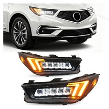 Pair Full LED Black Headlight For Acura MDX 2...