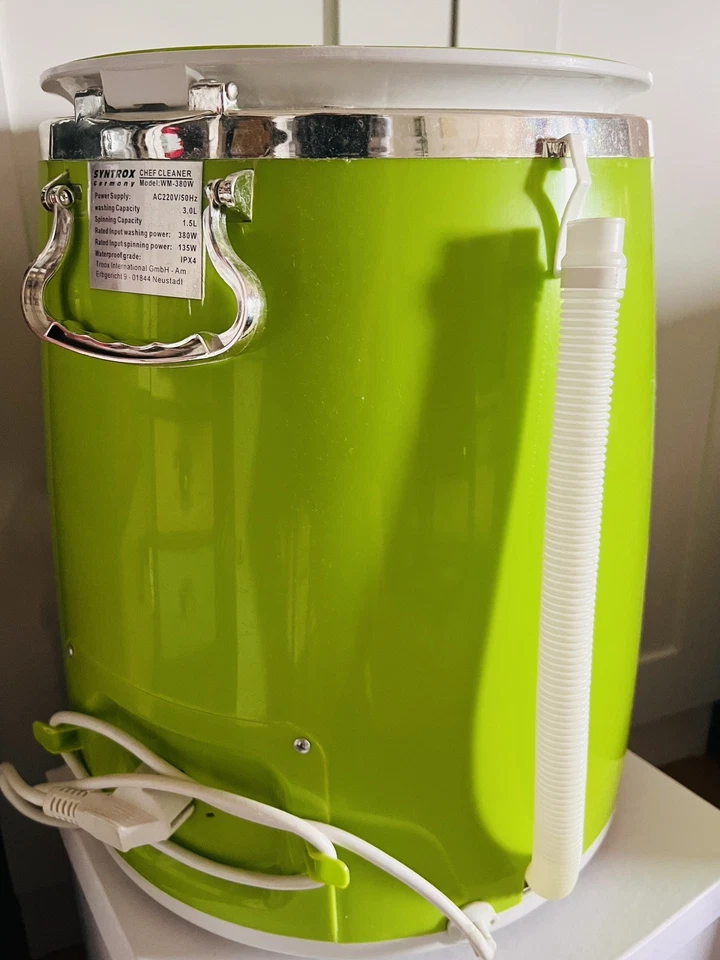 3,0 Kg MINI WASCHMASCHINE CAMPINGWASCHMASCHINE SCHLEUDER und TIMER GRÜN SYNTROX - Bild 3 von 4