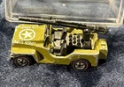 VtgHot Wheels 1970 Redline U.S. Army Jeep Gunslinger Olive Green Die-Cast W Case