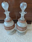 Antique/Vintage Bristol Glass Enameled decanters set of 2 9 1/2" — photo 2