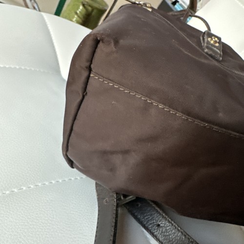 Moschino Backpack Bag Chocolate Brown Original Vintage Nylon Gold Letters 1990 - Picture 11 of 19