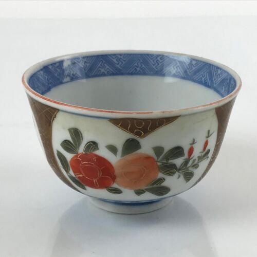 Antique Japanese Porcelain Kutani Imari Rice Bowl Ducks Flowers Scenery PY665 - 第 1/9 張圖片