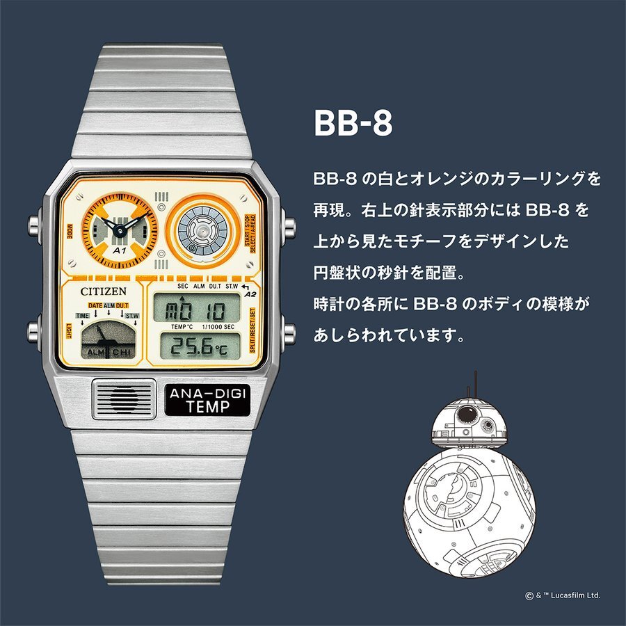 シチズン アナデジテンプ スターウォーズ BB-8限定モデル 腕
