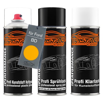Autolack Spraydosen Set für Kunststoff für Ford BD Saffron Maize Yellow