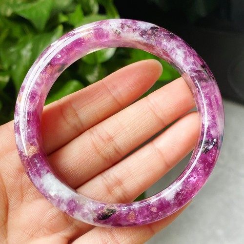 Natural Purple lepidolite Quartz Crystal Bangle inside diameter 59.8mm - Picture 9 of 9