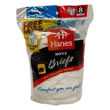 Hanes Boys' Briefs Size 8- 6 Pack Sealed NEW OLD Stock NOS USA RARE VINTAGE 1997