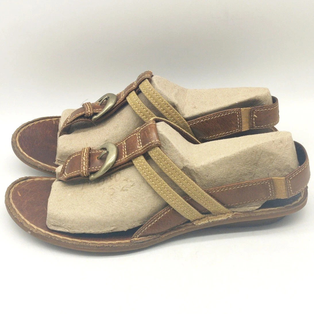 Sandali Timberland Earthkeepers marroni in pelle comfort perizoma cinturino alla caviglia taglia 7 5