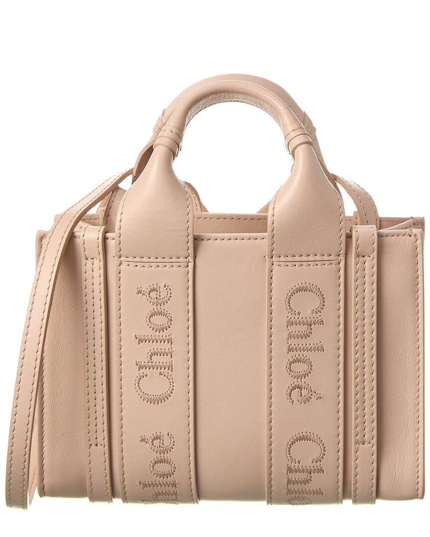 Chloé Woody Mini Leather Tote Women's Pink | eBay