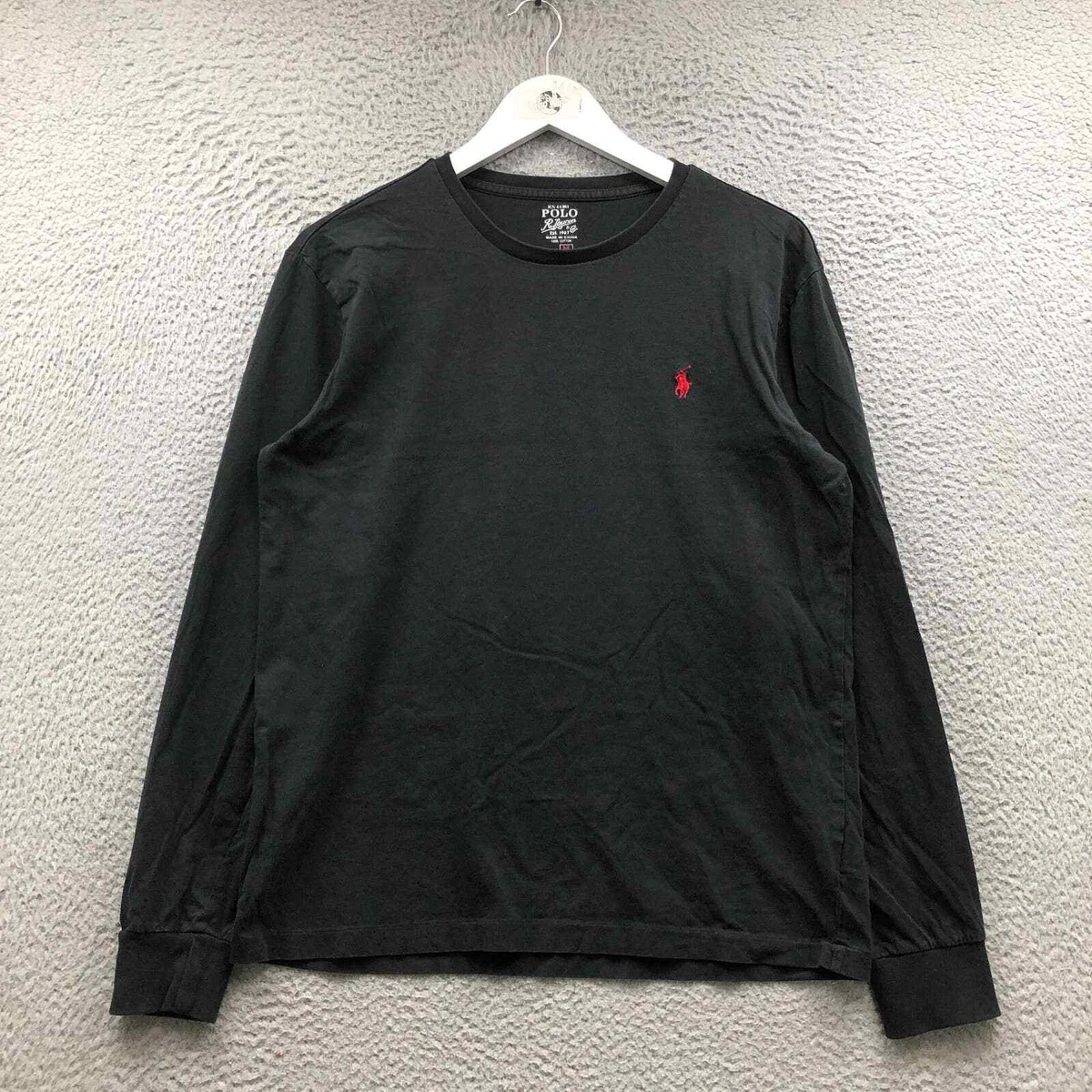 Ralph lauren black cheap t shirt red logo