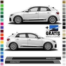 Car side stripes sticker set, decor sticker comp Audi A1 Quattro customized text