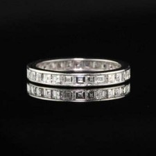 Wedding Band 1.25Ct Diamond 14k White Gold Anniversary Ring Simulated in Size 7