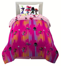 Trolls World Tour "Pump up the Volume" Kids Reversible Twin Bed Set-W4365634233