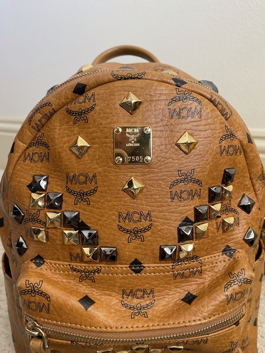 MCM Retro M Studs Stark Backpack in Visetos authentic | eBay