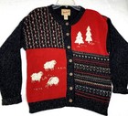 Woolrich Women's Cardigan Fall/Winter/Christmas Sleep &Trees Sweater Small