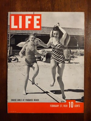 LIFE MAGAZINE - Feb 27 1939 - PARADISE BEACH / Stagecoach / Bomb Shelters