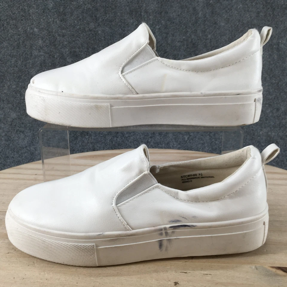 Бамбуковые туфли женщин 7,5 история поскользнуться на кроссовки белый искусственной кожи комфорт низкий - Изображение 2 из 4