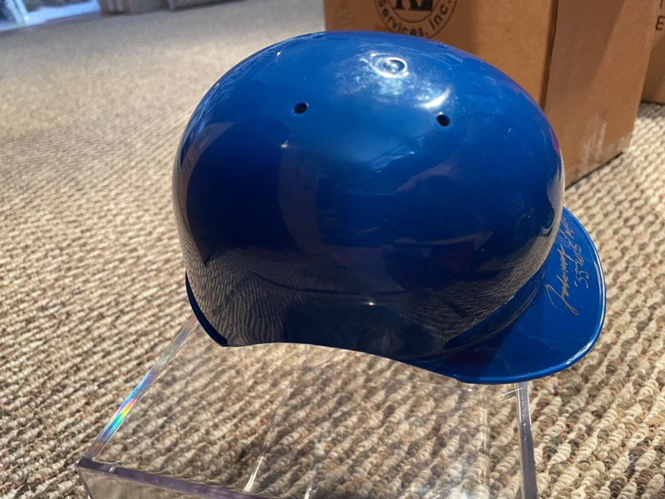 JSA COA JOHNNY PODRES SIGNED AUTOGRAPHED MINI HELMET DODGERS WS MVP INSCRIPTION - Image 4 of 4